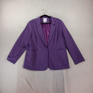 Unique21 Plus Size 18 Blazer Jacket Button Purple Colorful Long Sleeve Career